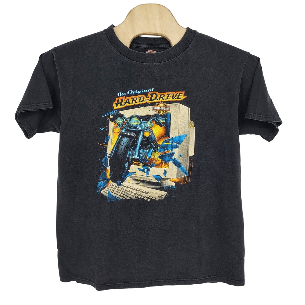 Harley-Davidson The Original Hard Drive Gowanda NY T-Shirt Men XL Black VTG 1999 - Picture 1 of 11